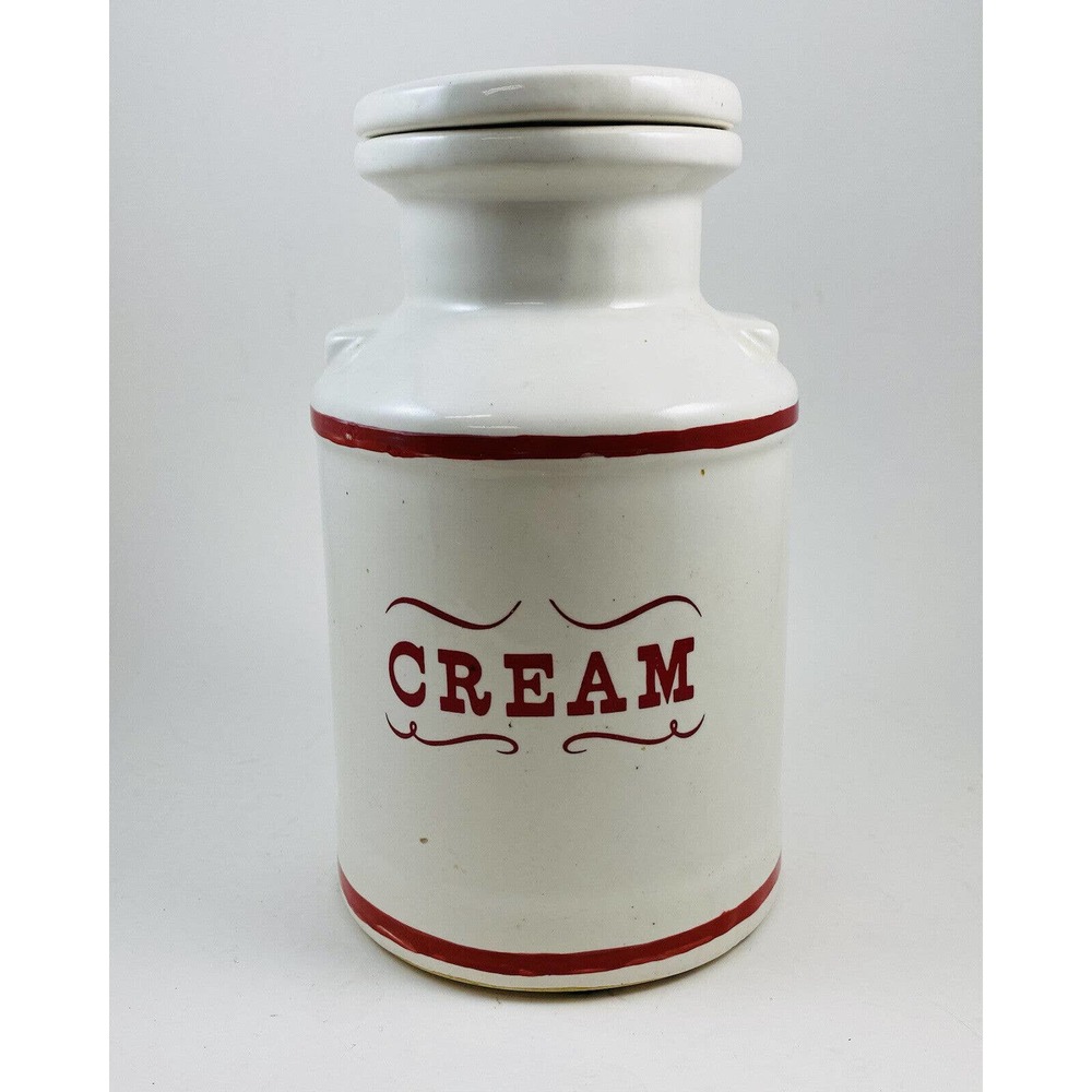 House of Webster Ceramics Canister with Lid Marked Cream Cookie Jar Milk Jug